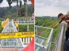 Jembatan Kaca Pecah Mengakibatkan Seorang Pengunjung MD