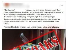 Hoax! Beras Sintetis Beracun dari Cina Beredar di Wilayah Cirebon