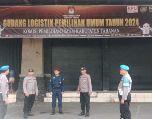 Giat Propam Polres Tabanan Cek Pengamanan Gudang Logistik Jelang Pemilu 2024