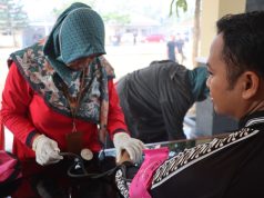 Dukung Pelaksanaan OMBC, Personel Polresta Magelang Ikuti Olahraga Bersama dan Cek Kesehatan