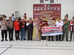 Polres Simalungun Gelar Cooling System Pojok Pemilu di SMA Swasta GKPS 1 Pamatang Raya