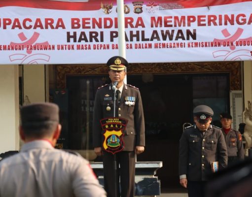 Upacara Hari Pahlawan 10 November Dipimpin Langsung Wakapolres Tabanan
