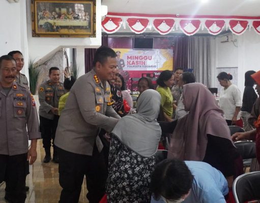 Dekat dan Bersahabat, Polresta Sidoarjo Gelar Minggu Kasih Dengan Baksos dan Bakkes