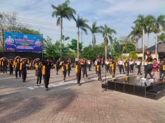 Senam Aerobik Bersama Anggota dan ASN Polres Nganjuk, Peringati Hari Korpri ke-52 tahun 2023