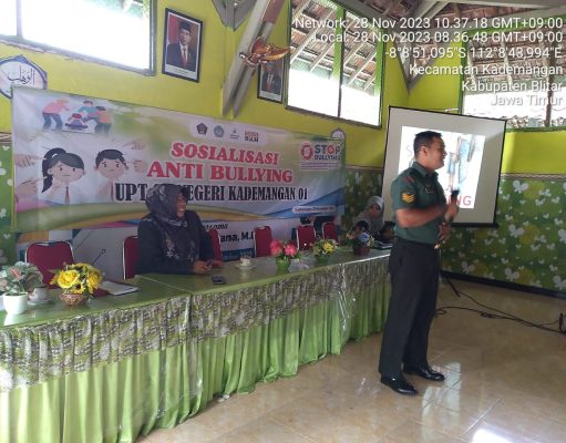 Peduli Generasi Muda, Anggota Koramil Kademangan Laksanakan Kegiatan Sosialisasi Anti Bullying