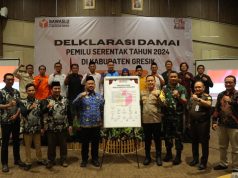 Hadiri Deklarasi Damai Pemilu Serentak 2024, AKBP Adhitya : Menjaga Perdamaian dan Stabilitas di Kabupaten Gresik
