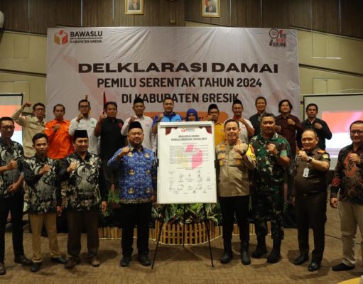 Hadiri Deklarasi Damai Pemilu Serentak 2024, AKBP Adhitya : Menjaga Perdamaian dan Stabilitas di Kabupaten Gresik