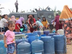 Polresta Bandar Lampung Bagikan Air Bersih Ke Warga Terdampak Kekeringan