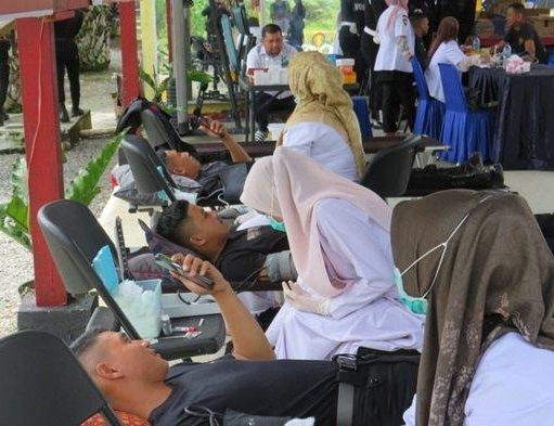 Sat Brimob Polda Aceh Batalyon C Pelopor Gelar Donor Darah Peringati HUT Korp Brimob Ke-78