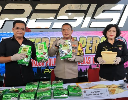 Polres Bekasi Kota Gagalkan Penyelundupan Narkoba 12,7 Kg Jaringan Internasional, 4 Pelaku Diamankan