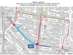 Senin, Rekayasa lalu lintas saat Deklarasi Kampanye Damai Pemilu 2024