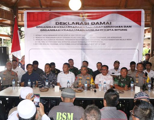 Organisasi Kemasyarakatan Adat Minahasa dan Organisasi Keagamaan Muslim di Bitung Gelar Deklarasi Damai