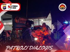 Personil OMB Polres Sawahlunto Laksanakan Patroli Dialogis Malam Hari Ke Kantor Bawaslu Kota Sawahlunto