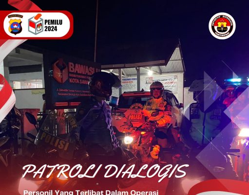 Personil OMB Polres Sawahlunto Laksanakan Patroli Dialogis Malam Hari Ke Kantor Bawaslu Kota Sawahlunto