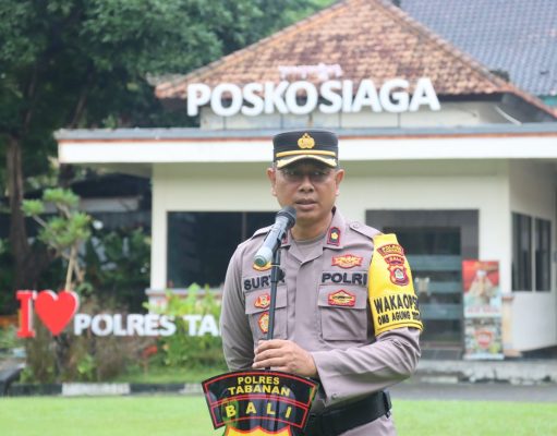 Waka Polres Tabanan Pimpin Apel Personil OMB Tahap Kampanye “Tetap Bersyukur dan Semangat”