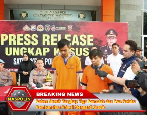 Polres Gresik Tangkap Tiga Penadah dan Dua Pelaku Pembunuhan Pria di Menganti Gresik