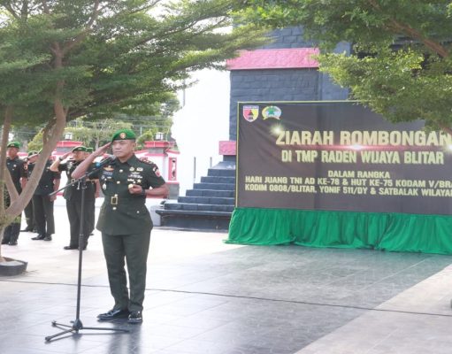 Peringati Hari Juang TNI AD Ke – 78 Dan HUT Ke – 75 Kodam V/Brw Tahun 2023, Kodim 0808/Blitar Gelar Ziarah Rombongan Ke TMP Raden Wijaya