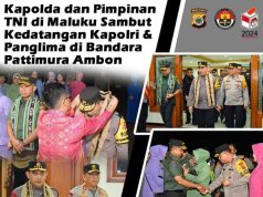 Kapolda dan Pimpinan TNI di Maluku Sambut Kedatangan Kapolri & Panglima di Bandara Pattimura Ambon