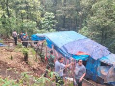 Gubuk Narkoba dan Judi di Sepanjang Jalan Medan-Berastagi Diratakan Polri dan TNI