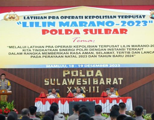 Latihan Pra Operasi Lilin Marano 2023, Kapolda Sulbar: “Kita Samakan Persepsi untuk Wujudkan Perayaan Nataru yang Kondusif”