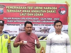 Jelang Nataru, Polres Labuhanbatu Lakukan Tes Urine Kepada Supir Angkutan Umum