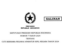 Inilah Keppres 7/2024 tentang Cuti Bersama ASN Tahun 2024