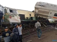 Tabrakan Adu Banteng Antara KA Turangga dengan KA Komuter Bandung Raya