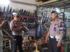 Tidak Hanya Penindakan Knalpot Brong, Satlantas Polres Purbalingga Juga Lakukan Sosialisasi di Bengkel