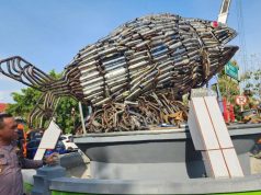 Polri Razia Knalpol Brong, Hasilnya Dijadikan Patung Edukasi