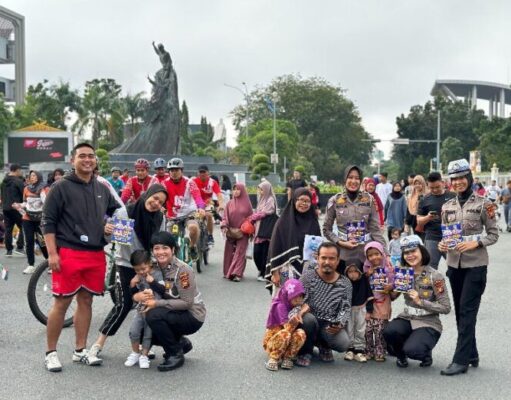 Ditlantas Polda Riau Laksanakan Cooling System di Area Car Free Day