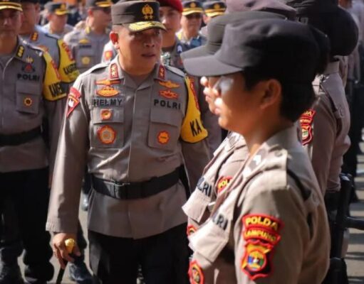Kapolda Lampung Pimpin Pergeseran Pasukan Pengamanan TPS Pemilu 2024