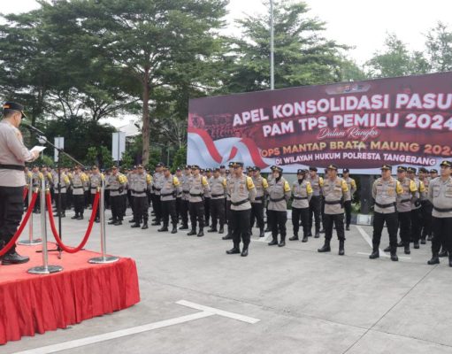 Usai Pengamanan TPS Kapolresta Tangerang Pimpin Apel Konsolidasi
