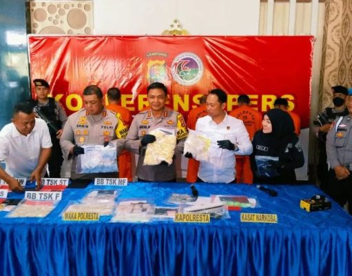 5 Tersangka Peredaran Narkoba diringkus Polres Bandarlampung