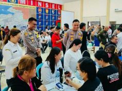 Polri Gelar Pemeriksaan Kesehatan dan Pengobatan Gratis Terhadap Petugas Penyelenggara Pemilu di Minahasa Selatan