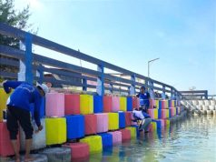 Tanggul Sisi Selatan Pulau Kelapa Dipercantik