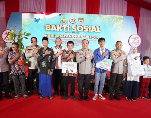 Sambut HUT Bhayangkara Ke-78, SSDM Polri Gelar Bakti Sosial di Lahan Pusat Pembinaan SDM UNGGUL Polri