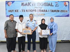 Lanud Husein Sastranegara Gelar Baksos dalam Rangka Hut Koopsud I di Pesantren Sadulur Salembur