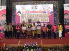 Sambut HUT Bhayangkara Ke-78 Polres Bangkalan Gelar Lomba Senam Kreasi “Tamang Pung Kisah”