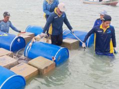 Sisi Timur Pulau Sebira Dipasang Kubus Masif Sepanjang 45 Meter