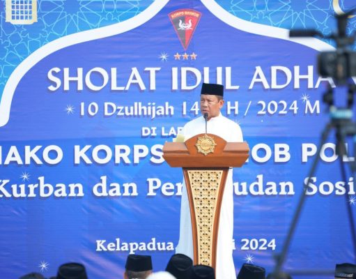 Sambut Idul Adha 1445 H, Korbrimob Gelar Sholat Idul Adha dan Kurban 235 Hewan