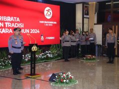 Sambut HUT Bhayangkara Ke-78 Kapolri Pimpin Upacara Pemurnian Nilai-Nilai Tribrata