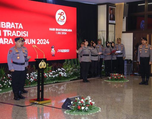 Sambut HUT Bhayangkara Ke-78 Kapolri Pimpin Upacara Pemurnian Nilai-Nilai Tribrata