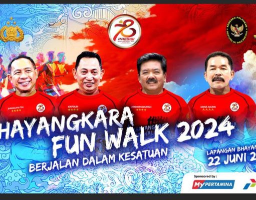 Sambut HUT Bhayangkara Ke-78 Polri Gelar Bhayangkara Fun Walk 2024