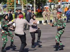 Tarian Selo Sinergitas TNI-Polri Meriahkan Peringatan Hari Bhayangkara ke-78 Tingkat Polres Ciamis