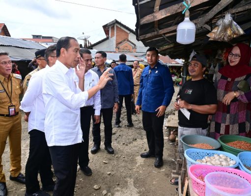 Presiden dan Ibu Iriana Cek Harga Bahan Pokok di Pasar Sentral Palakka