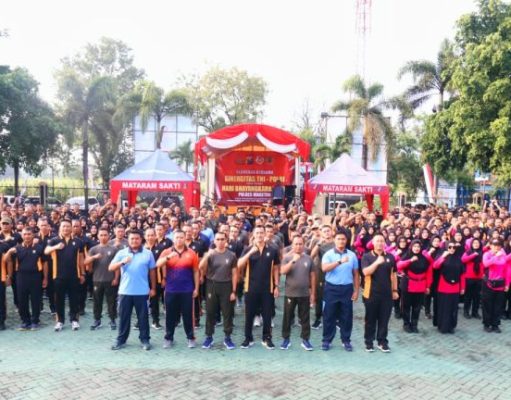 Polres Magetan Semarakkan HUT Bhayangkara ke-78 dengan Olahraga dan Berbagi Kebahagiaan