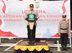 Kapolres Metro Depok Pimpin Langsung Upacara Kenaikan Pangkat 50 Personel