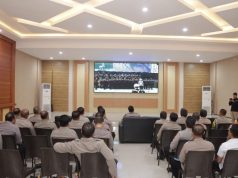 Kapolres Kediri Nobar Virtual Upacara Hari Bhayangkara ke-78