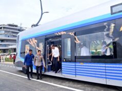 Presiden Jokowi Jajal Trem Otonom di Ibu Kota Nusantara