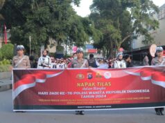 Ratusan Polwan Gelar Napak Tilas dalam Rangkaian HUT Polwan ke 76
